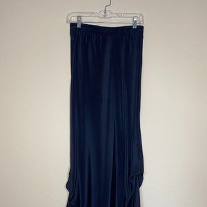 yasuko silk long draped skirt